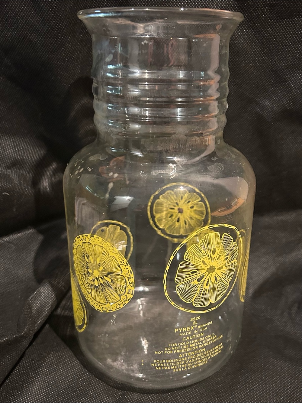 Vintage Pyrex Clear Glass Lemon Carafe - 1970s